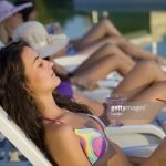 women by the pool